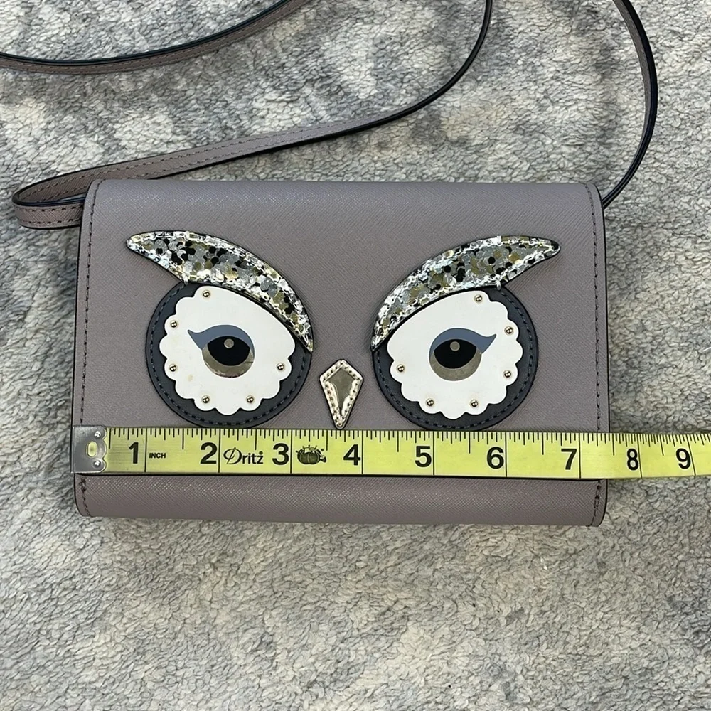 Kate Spade Star Bright Owl Crossbody Bag Gray